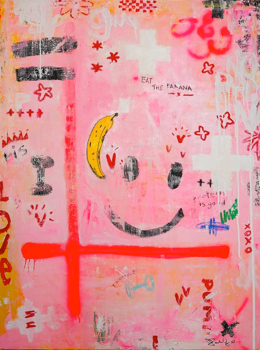 EAT THE BANANA   - an original on canvas