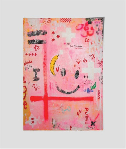 EAT THE BANANA  - A poster by Jackie Green (in red)