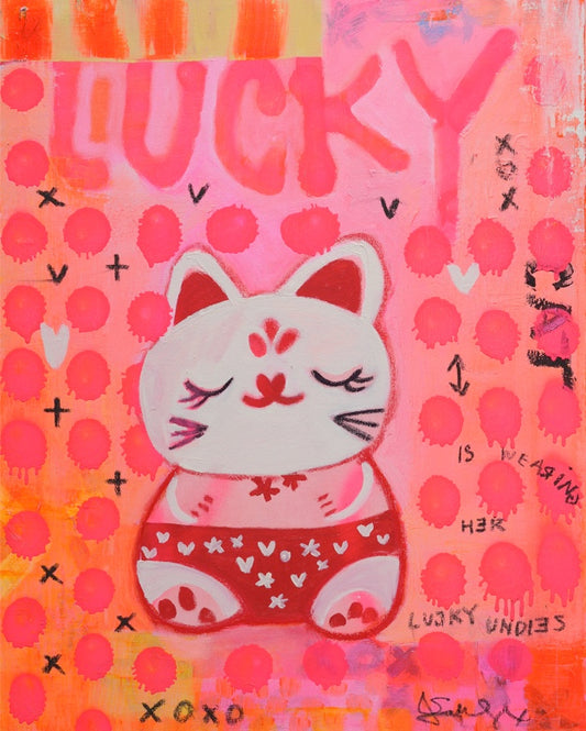 LUCKY CAT   poster by Jackie Green