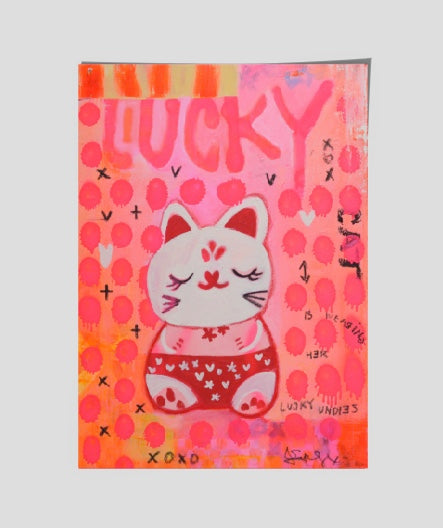 LUCKY CAT   poster by Jackie Green
