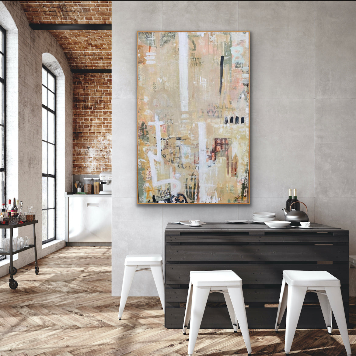 LANEWAY LOVERS - an original on canvas SOLD