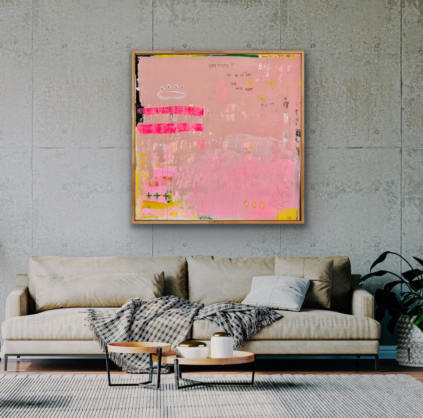 SOMETIMES ITS OK TO GET YOUR HALO DIRTY - an original on canvas - SOLD