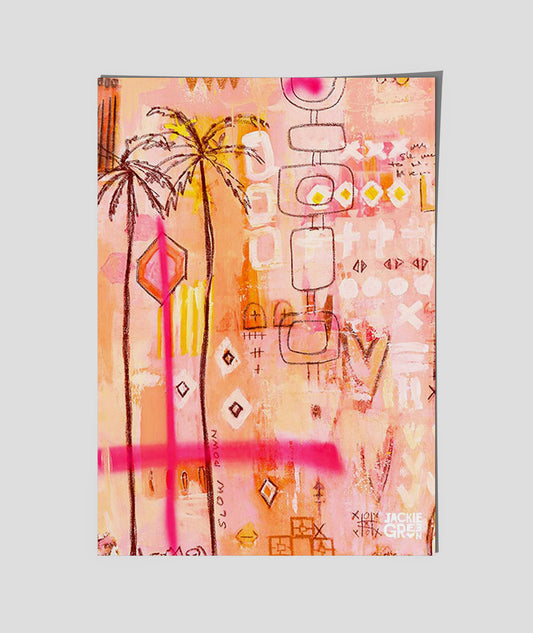 SIPPING LEMONADE at THE PARKER  no 1       poster by Jackie Green